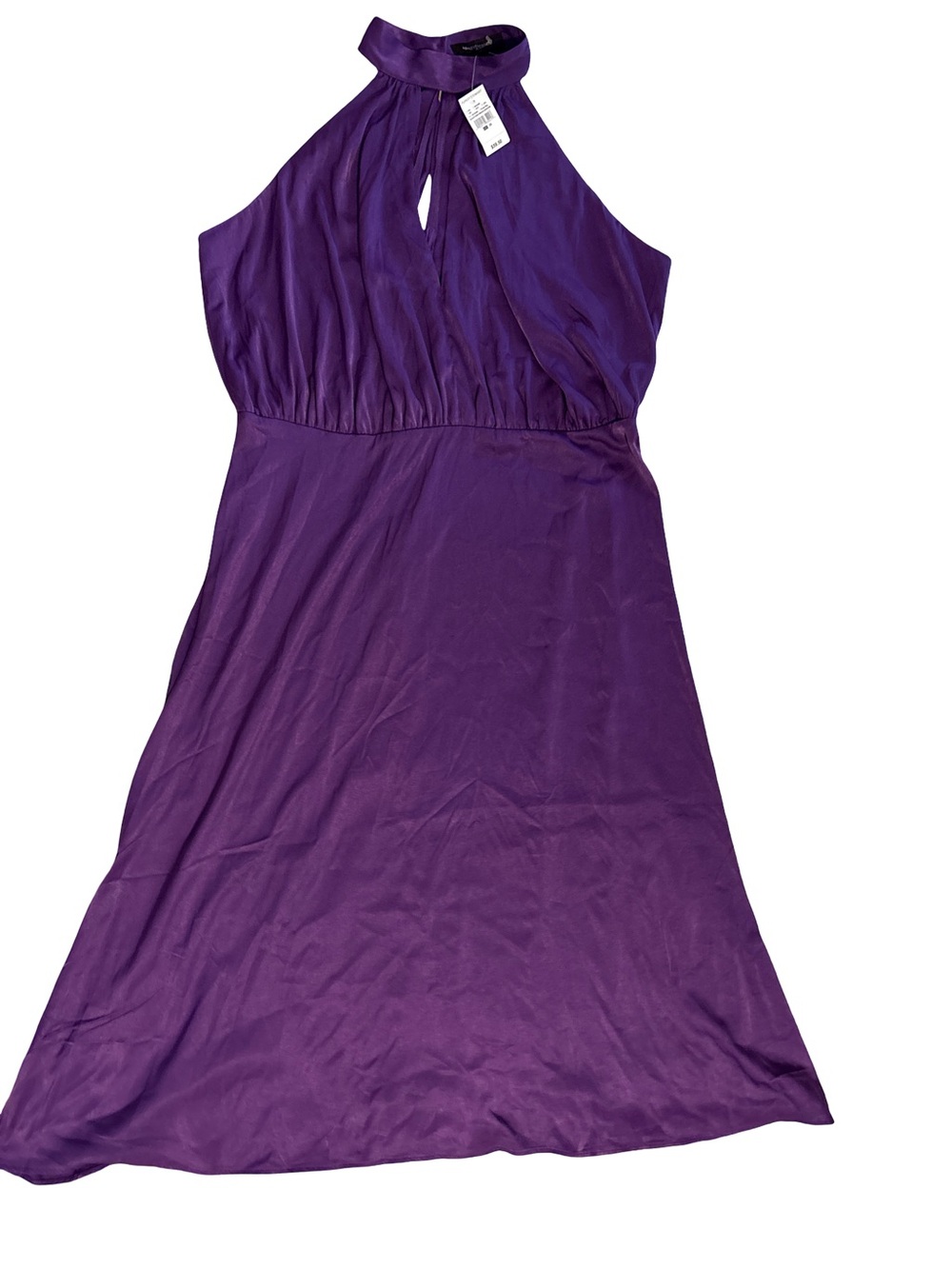 Ashley Stewart Purple Halter Midi Dress